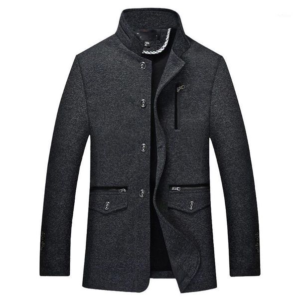 

men's jackets black jacket warm overcoat outwear ski winter padded tide trend long sleeve pure color clothing nice, Black;brown