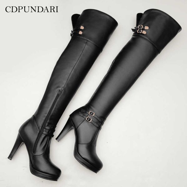 

black high heels over the knee boots women platform thigh high boots spring autumn long boots shoes cuissardes white 210911