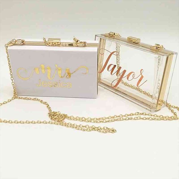 

personalized mrs bride purse clutch wedding bridal acrylic crossbody bag bridesmaid handbags evening, Red;black