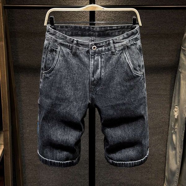 

denim shorts men's 2020 trend loose summer thin versatile 5-point pants straight breeches, Blue