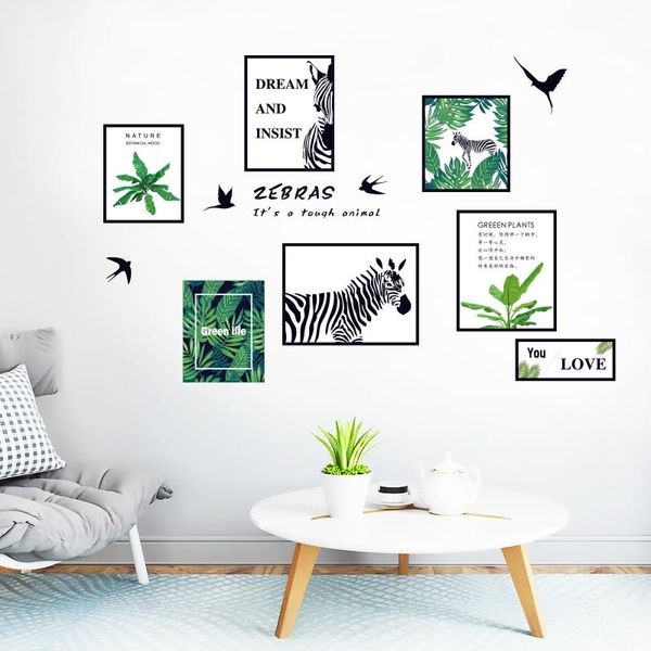 

wall stickers cartoon po frame zebra plants decals pvc mural art diy poster for kids rooms decoration decal