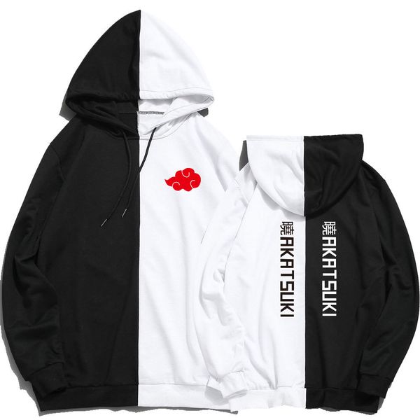 

2021 new anime naruto akatsuki splice hoodie summer printing the sharingan olorhoodies pullover sweatshirt harajuku thin clothing n81k, Black