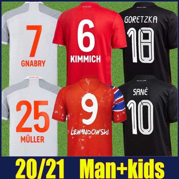 

20/21 munich die roten soccer jersey pw co-branded jersey man kids kit stern des sudens football shirts 2020 club world cup champions jersey, Black;yellow