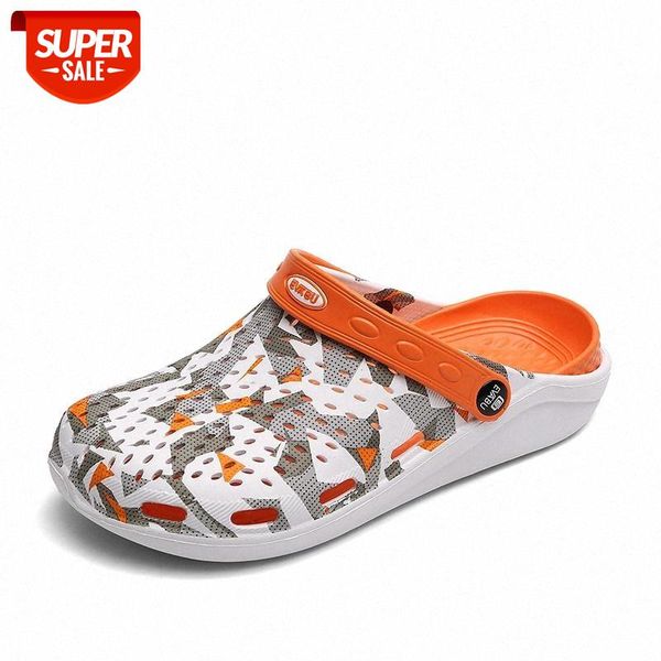 

garden shoes men casual shoes male clogs beach women outdoor walking homme hollow slipper flip flops summer men sandals #c21r, Black