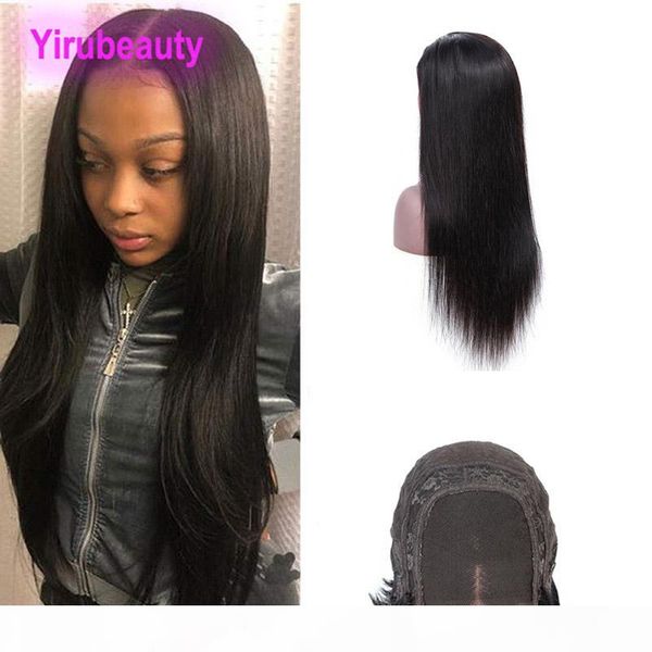 

peruvian unprocessed human hair 10-32inch straight 4x4 lace closure wig virgin hair 4x4 closure wigs with baby hair straight, Black;brown
