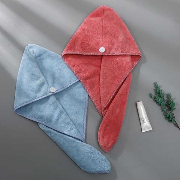 

towel hair quick dry microfiber solid color coral hydrofiele doeken toalha magica que seca wrap head cap for kids adults women