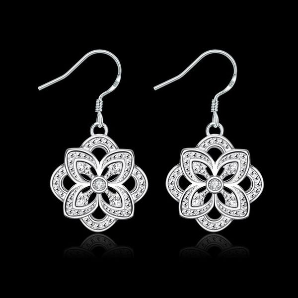 

dangle & chandelier lab white cubic zirconia silver color earrings fashion jewelry for women's ae2012