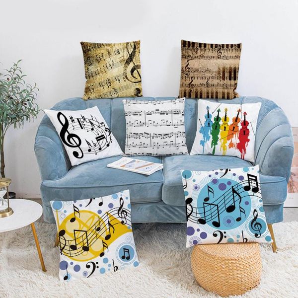 

cushion/decorative pillow 2021 arrival music pattern plush cushion cover for home decor art map keyboard print pillowcases decorative sofa c