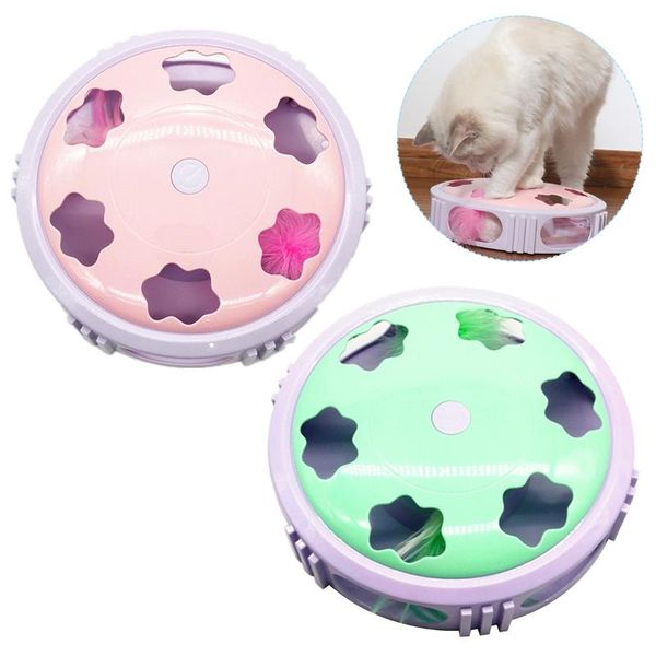 

cat toys toy feather round turntable smart electric funny flash puzzle