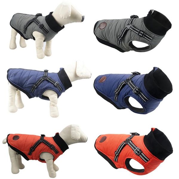 

dog apparel pet harness coat autumn winter cotton jacket with outdoor walking adjustable chest strap clothes vest