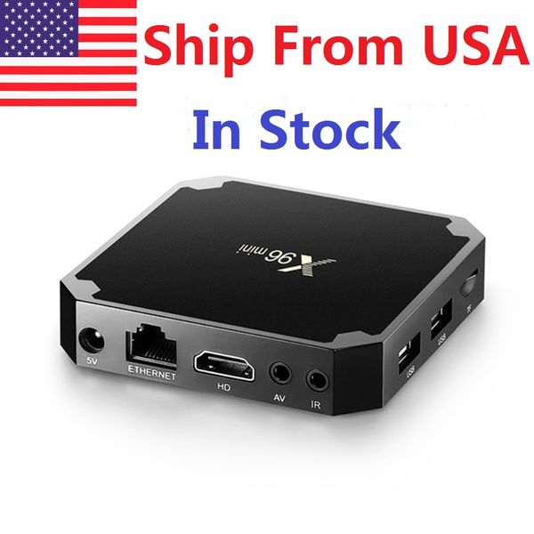 Navio dos EUA X96 Mini TV Box Android 7.1 1 GB RAM 8GB ROM H.265 Amlogic S905W Quad Core 4K x96mini