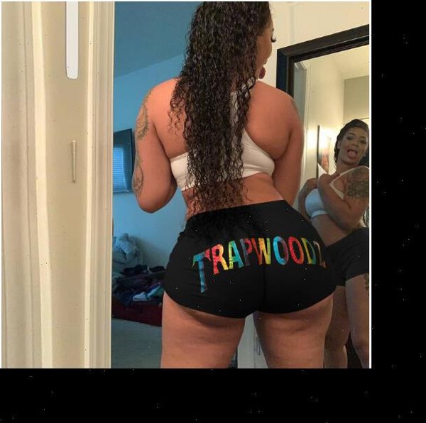

new summer women shorts high waist letter print slim womens short pants 2021 hip hop outdoor sports print shorts, White;black