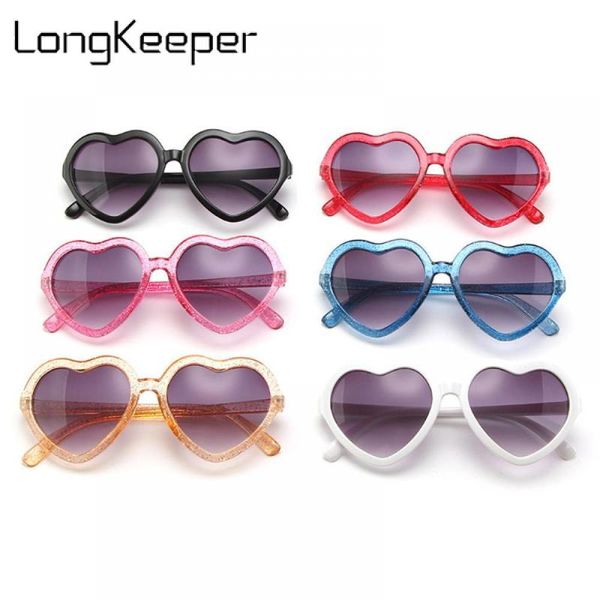 

sunglasses kids boys girls heart glasses heart-shaped children lovely trendy baby uv4 protection goggles, Blue