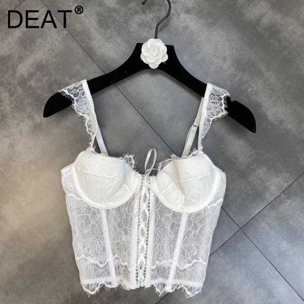 

deat women lace shoulder strap braided straps vest solid color fashion temperament spring summer 11d1620 210709, White