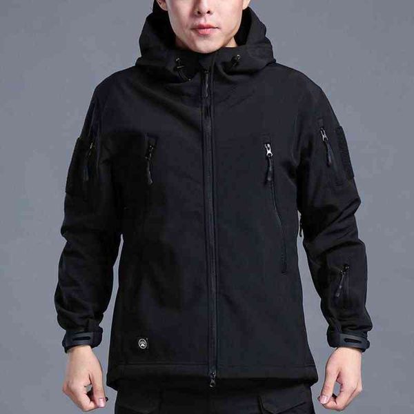 

western style fleece jacket men outdoor soft shellcool nylon windproof waterproof breathable thermal three in one sports hooded, Black