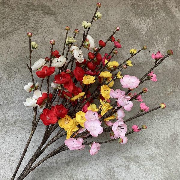 

decorative flowers & wreaths artificial silk plum cherry blossoms fake flores sakura tree branches marry wedding home room autumn decoration