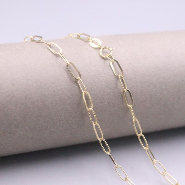 

chains au750 real 18k yellow gold chain neckalce for women men 3mmw big cable necklace 18''l jewelry, Silver