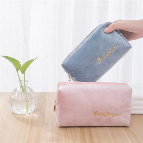 

pencil bags velvet make up organizer soft girl lipstick women travel cosmetic bag beautician beauty case makeup pen