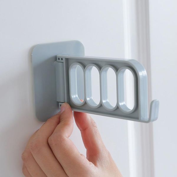 

hooks & rails non-marking plastic hanger hook wall-mounted clothes storage rack wall multi-function folding sticky shelf