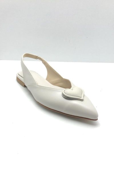 

sandals heart open back ballerina white, Black