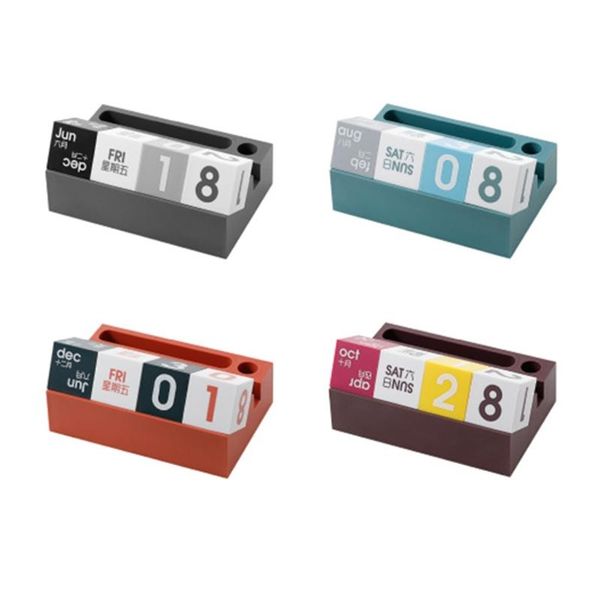 

novelty items lxac square perpetual calendar deskblock with mobile phone holder pen stand creative nordic decoration