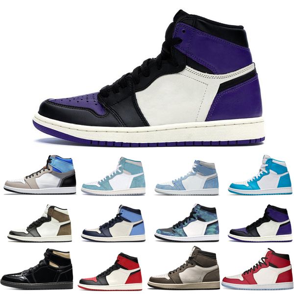 

new arrive 1s basketball shoes man woman white black crimson tint pink prototype dark mocha bred toe chicago university blue what the size 3