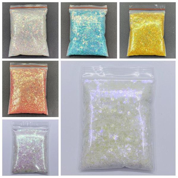 

nail glitter 100g/bag holographic flakes sparkly 3d hexagon uv gel varnish tips powder diy art decoration, Silver;gold