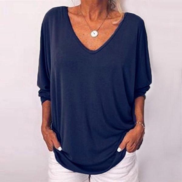 

women's blouses & shirts irregular loose blouse autumn solid color v-neck backless button shirt batwing long sleeve back pullover top, White
