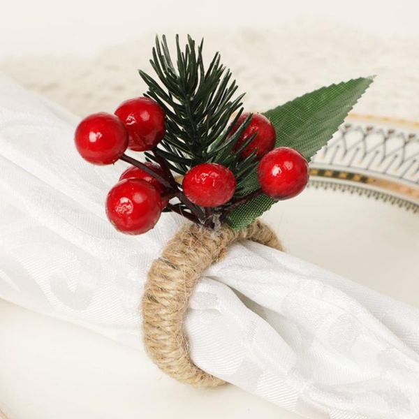 

napkin rings christmas decoration artificial flower home pine cone ring el buckle yx