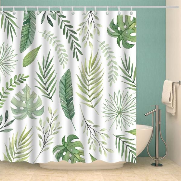 

shower curtains forest green plant tree landscape bath curtain waterproof mildew proof in the bathroom