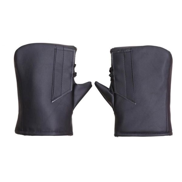 

cycling gloves motorcycle handlebar windproof pu winter thick warm muffs thermal cover universal for motorcycles scooters, Black