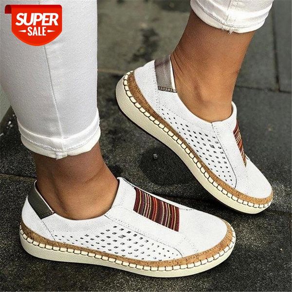 

PUIMENTIUA Women Flats Shoes Sneakers Loafers Leather Vulcanized Shoes Breathable Hollow Out Female Casual Ladies Comfortable #6B1p