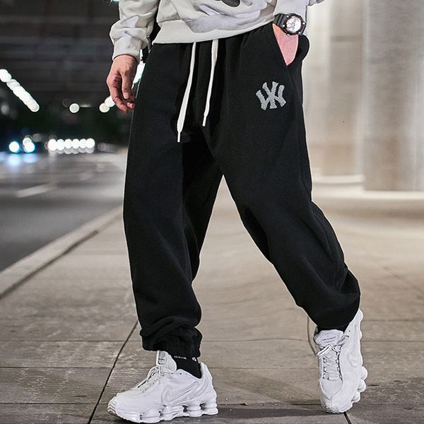 

2021 arrival of the upper-fashion cumbersome elastic waist original popular sweatpants sports winter pants ezb1, Black
