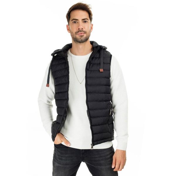 

men's vests buratti detachable hooded slim vest male 497 paco2, Black;white