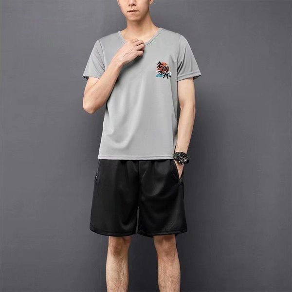 

men's t-shirts printing trend fashion t-shirt street casual loose cotton short-sleeved round neck, White;black