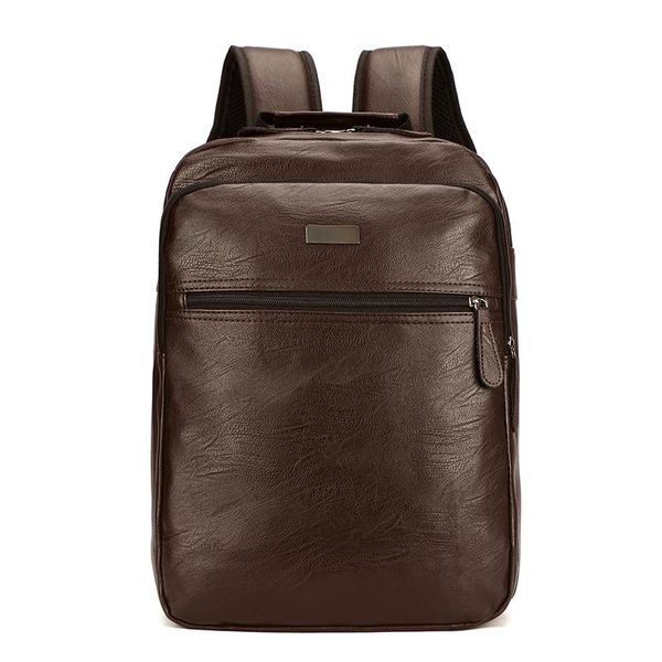 

backpack men business casual backpacks for school travel bag black pu leather men's fashion shoulder bags vintage boys