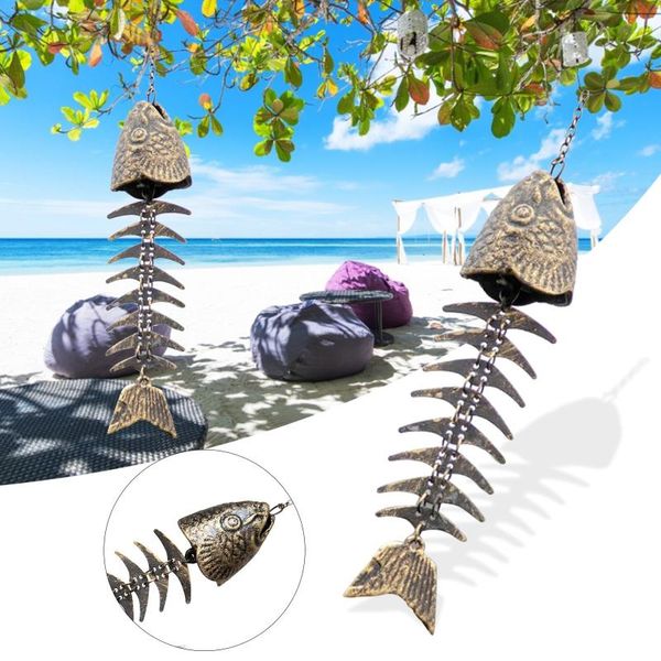 

european style fish wind chime metal iron wind chime ornaments creative pendnat hanging garden decor