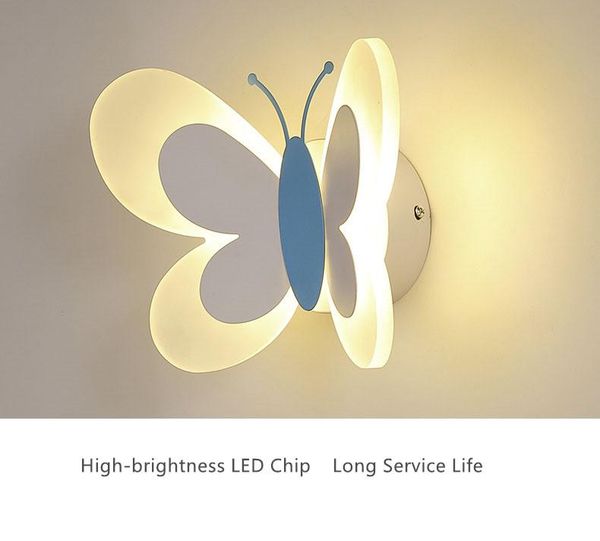 

butterfly kids wall lamp night light is suitable for children's room bedside bedroom corridor decoration wall light