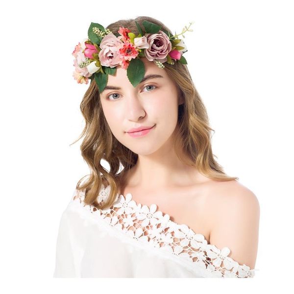 

bride wedding garland girls floral flower crown women headdress studio ps ornaments hair accessories headband h qylgoe
