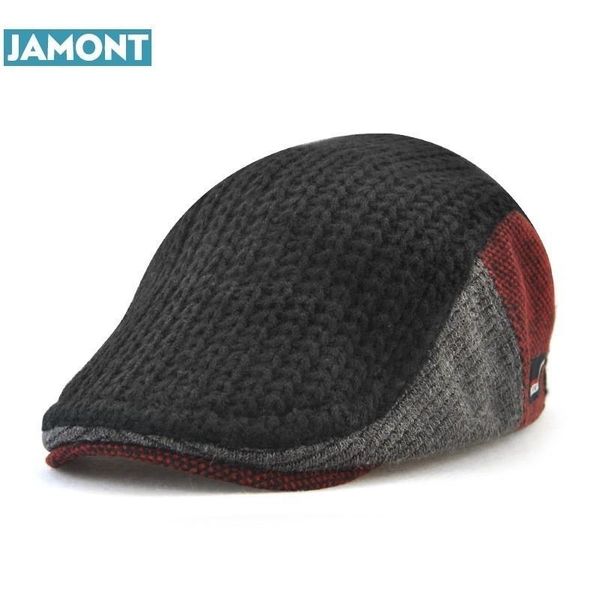 

berets original jamont autumn winter beret buckle hat men women solid leisure wool warmer knitted cap casquette boina masculina, Blue;gray