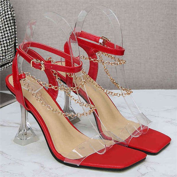 

sandals women's sandals high heels red spring party wedding party buckle high heels for women 220309, Black