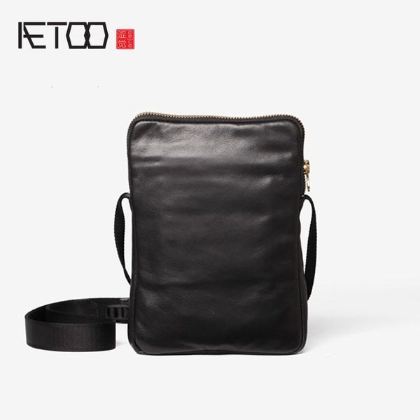 Saco de Slash de HBP Aetoo Masculino, Saco de Stiletto Masculino, Mini Bolsa De Couro Masculina, Saco De Telefone Móvel