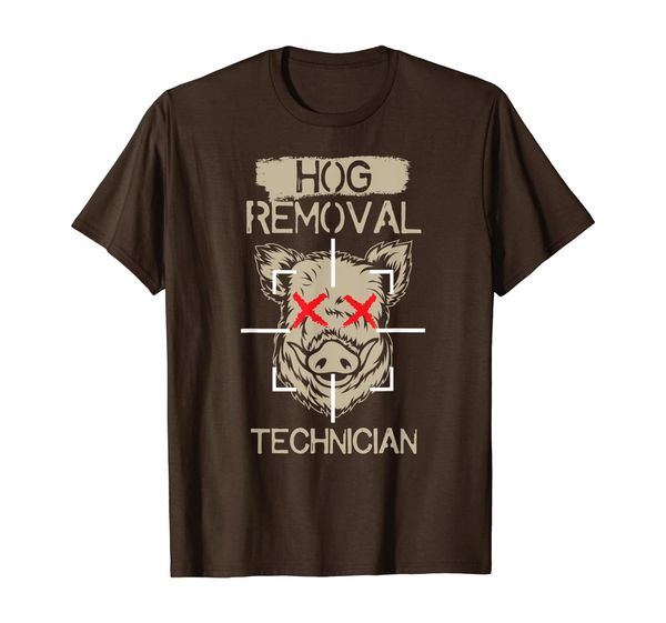 

hog removal technician shirt boar hunting pig gift t shirt, White;black