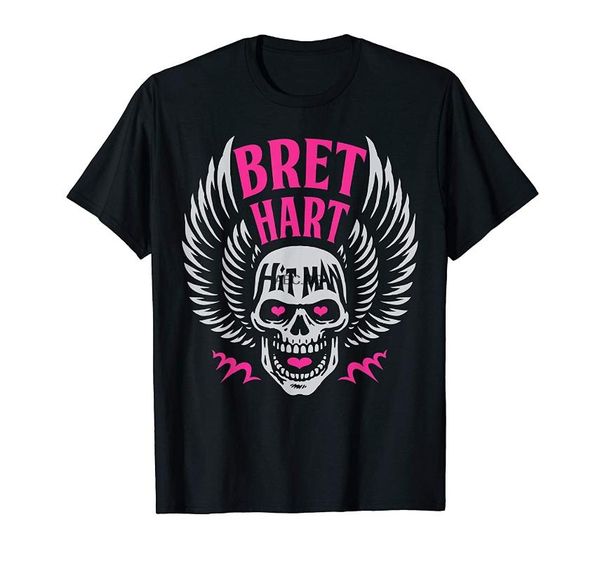 

men's t-shirts bret hart hitman graphic t-shirt, White;black