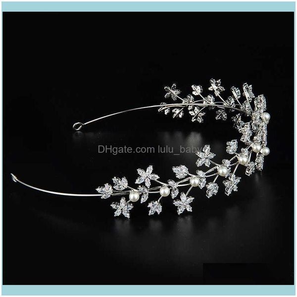 

jewelryhandmade design cubic zirconia pearl tiara bridal wedding soft headband baroque hairband hair jewelry aessories wholesale drop delive, Slivery;golden