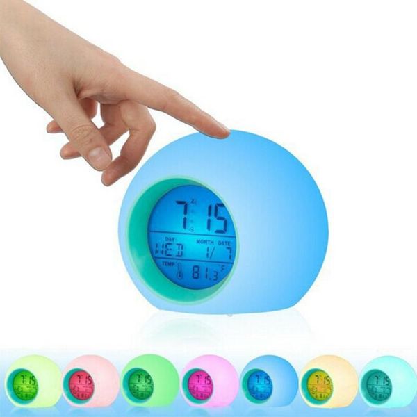 

other clocks & accessories convenient creative circular colorful alarm clock temperature monitoring snooze function lightweight~