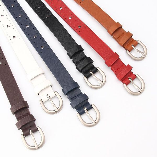 

belts my20 women's belt fashion pin buckle simple and versatile clothing love hollow decoration, Black;brown