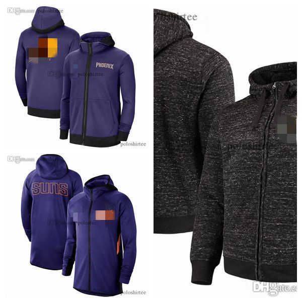 

phoenix's suns's basketball jersey hoodies sweatshirt men 2022 heather authentic showtime therma flex performance full-zip hoodie, Blue;black