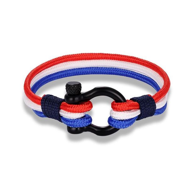 

mkendn new fashion country spain flag sport camping parachute cord men women nautical survival rope chain bracelet spo jllfjj