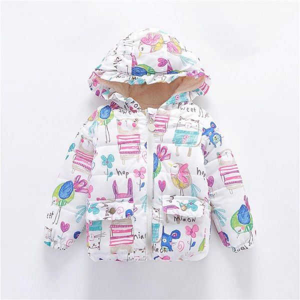 

coat fashion children's garment pattern doodle catamite girl small cotton-padded baby children loose, Blue;gray